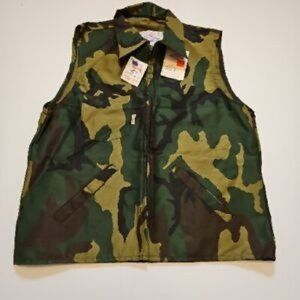 NWT Vintage Neet Camouflage Hunting Vest Men’s Camo Zip Made In USA Medium New